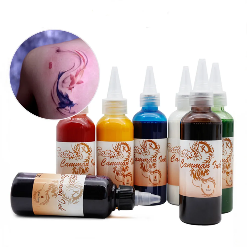 

100ml Temporary Tattoos Ink Semi Permanent Airbrush Fake Common Ink For Body Art Gloss Tint Paint Beauty Pigment Makeup Supplies