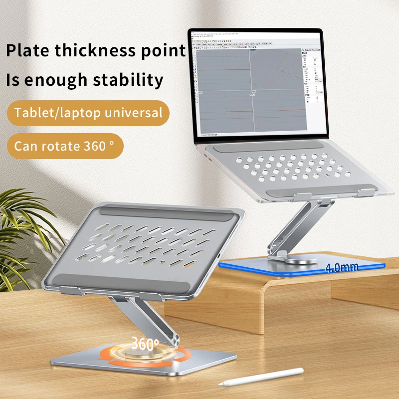 

Laptop Holder Tablet Stand Adjustable 360° Rotate Notebook Bracket Telescopic Office Study Bracket Support Frame Aluminium Alloy