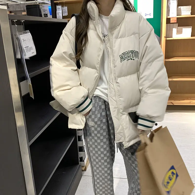 Winter Coat for Women Coats Parkas Puff Jackets Cotton Padded Jacket Korean Fashion Warm Y2k Tops Embroidery Thickening