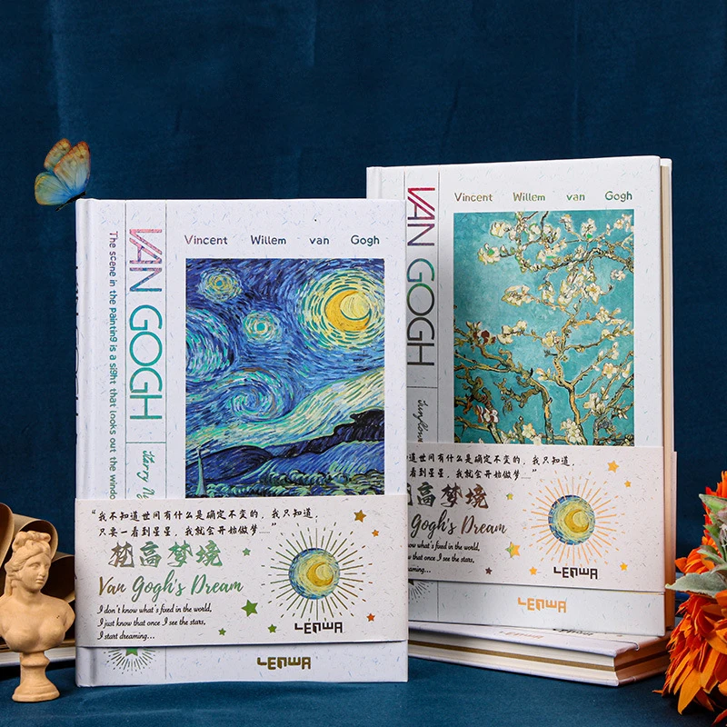 A5 Hardcover Notebook,96sheets Gilding Cover,Van Gogh Dream Series,Schedule Planning Diary Record Office Study Notes Supplies