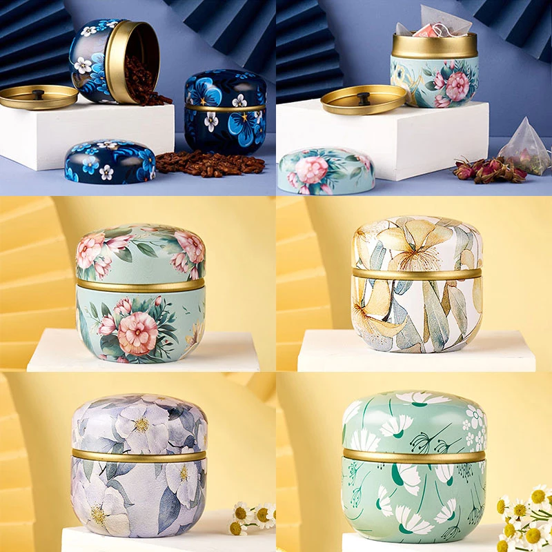 

Japanese Style Kitchen Tea Box Jar Storage Holder Sweetmeats Candies Cans Tinplate Containers Storage Box Jewelry Boxes
