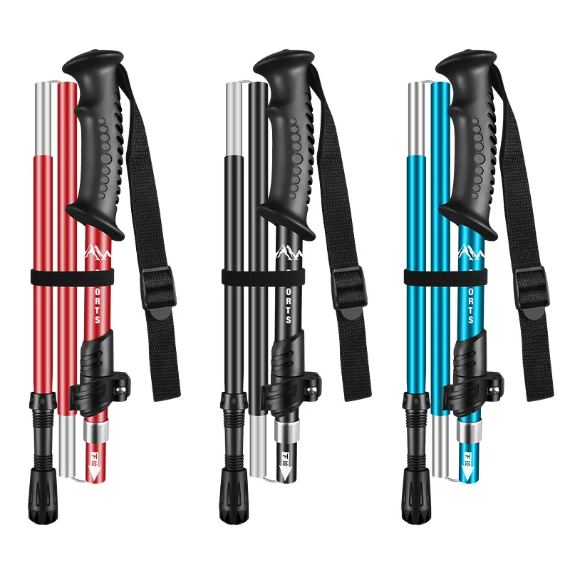 

Alpenstock Aluminum Alloy Folding 5 Sections Light Short Retractable Outdoor Hand...
