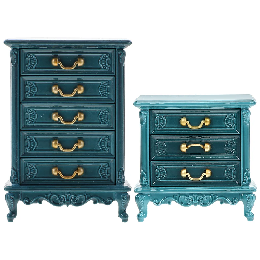 

Mini Drawers Delicate Furniture DIY Miniature Cabinet Desktop Toy Decoration House Display Case