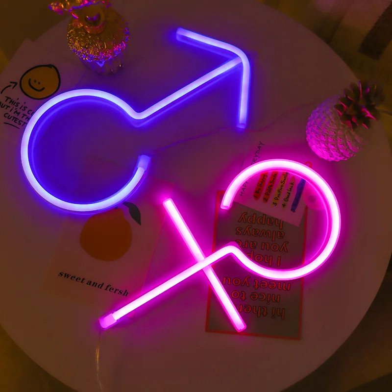 

LED Neon Lights Boys and Girls Symbols Gender Reveal Indoor Outdoor Room Wall Decor Bar Sign Led Decoration Gift Neon Lamps