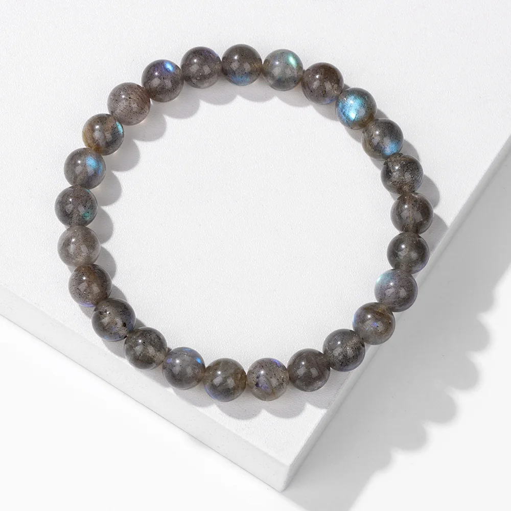 

Natural Stone Grey Labradorite Bracelet Men Women Agates Beaded Bracelet 8mm Gold Obsidian Beads Yoga Bracelets Jewelry Gifts