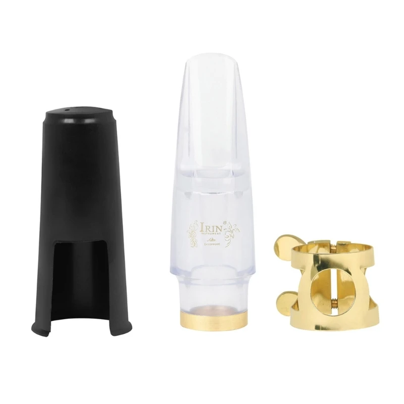 

Saxophone Mouthpiece Set ABS 4C Mouthpiece Plastic Cap Gold Lacquered Ligature