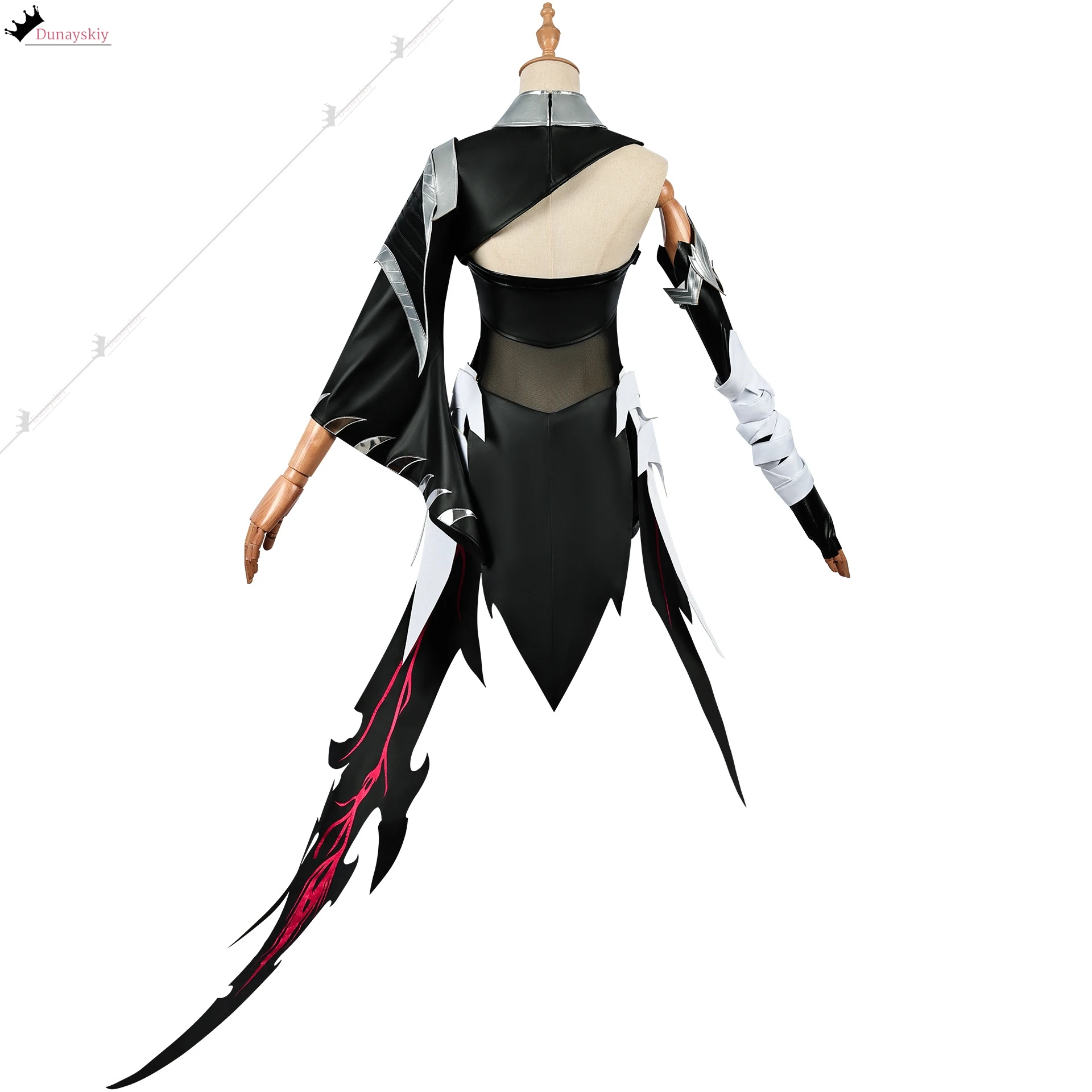 The Game Honor of Kings Cos YING Cosplay Costume Wig Set Black Dress Sexy Slim Women Clothing Halloween Anime Party Uniform