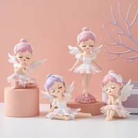 cute angel figurines resin girl statue mini garden accessories christmas decorations modern home decor children bedroom decor