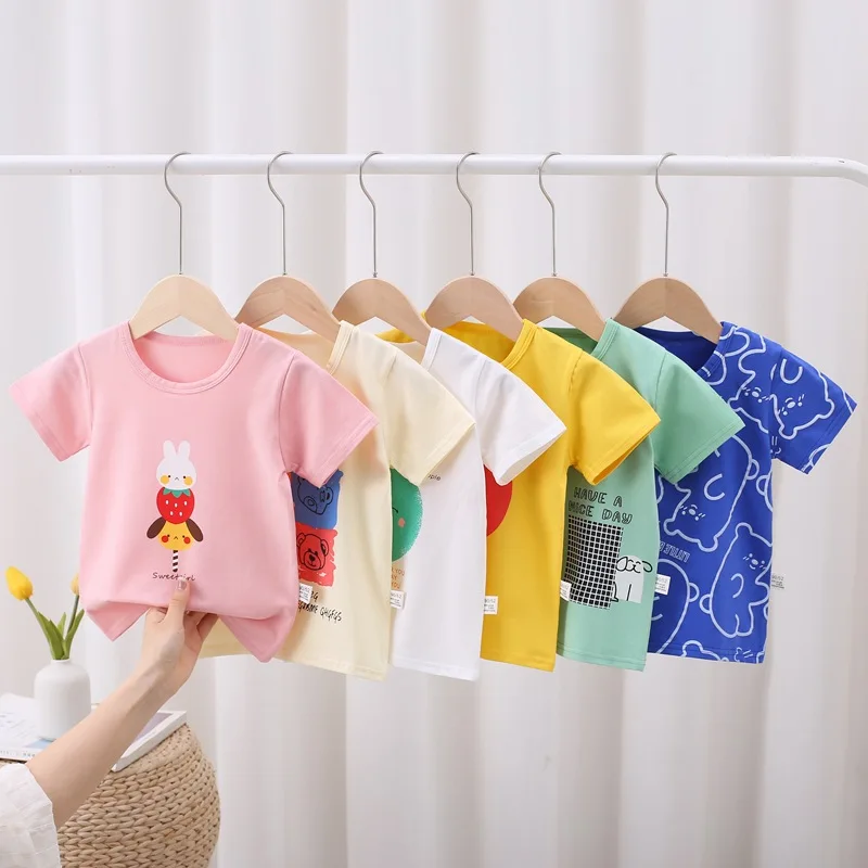 

Детская футболка, летняя одежда для мальчиков и девочек, топы