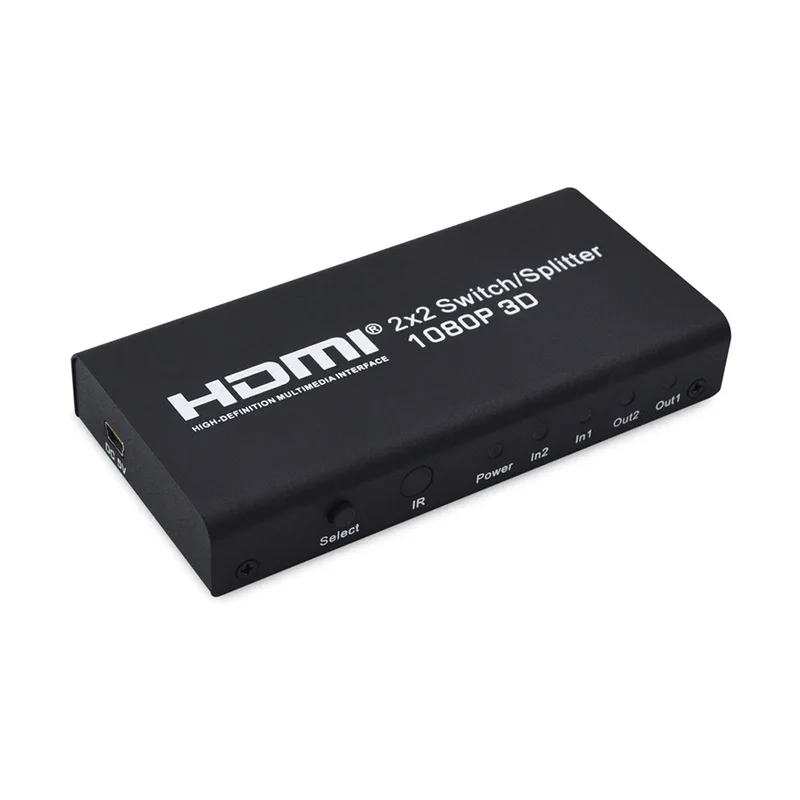 

110-240V HD 1080P HDMI 2 x 2 Switch Splitter Video Signal Splitter Converter Adapter for TV Laptop Computer
