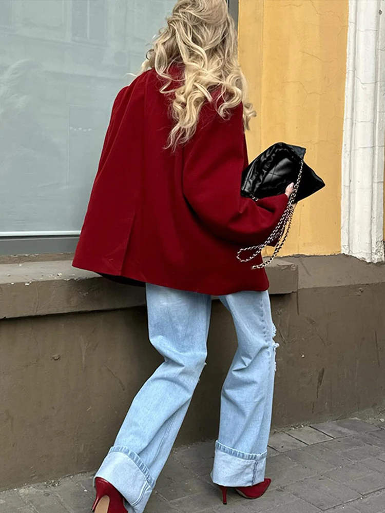 Куртка женская Винтажная с отложным воротником повседневный свободный пиджак