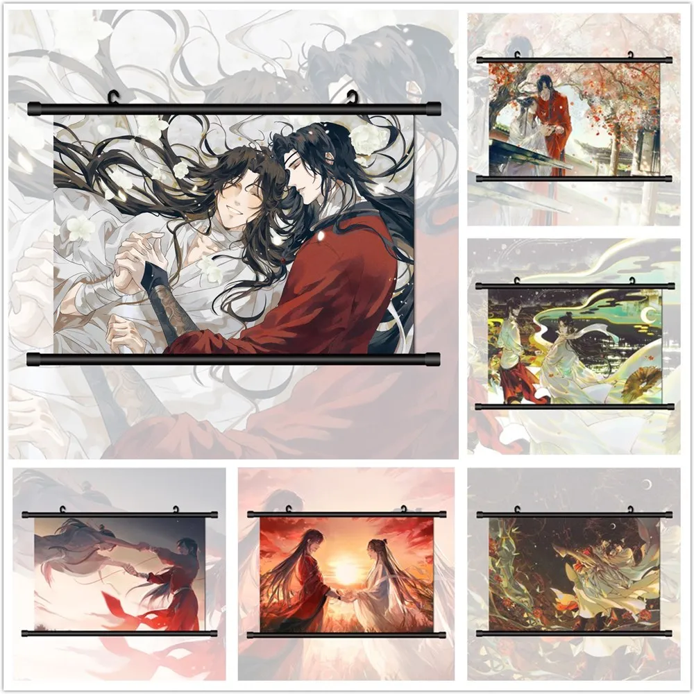

Баннер Tian Guan Ci Fu Xie Lian Hua Cheng, HD печать, настенный плакат, Свиток