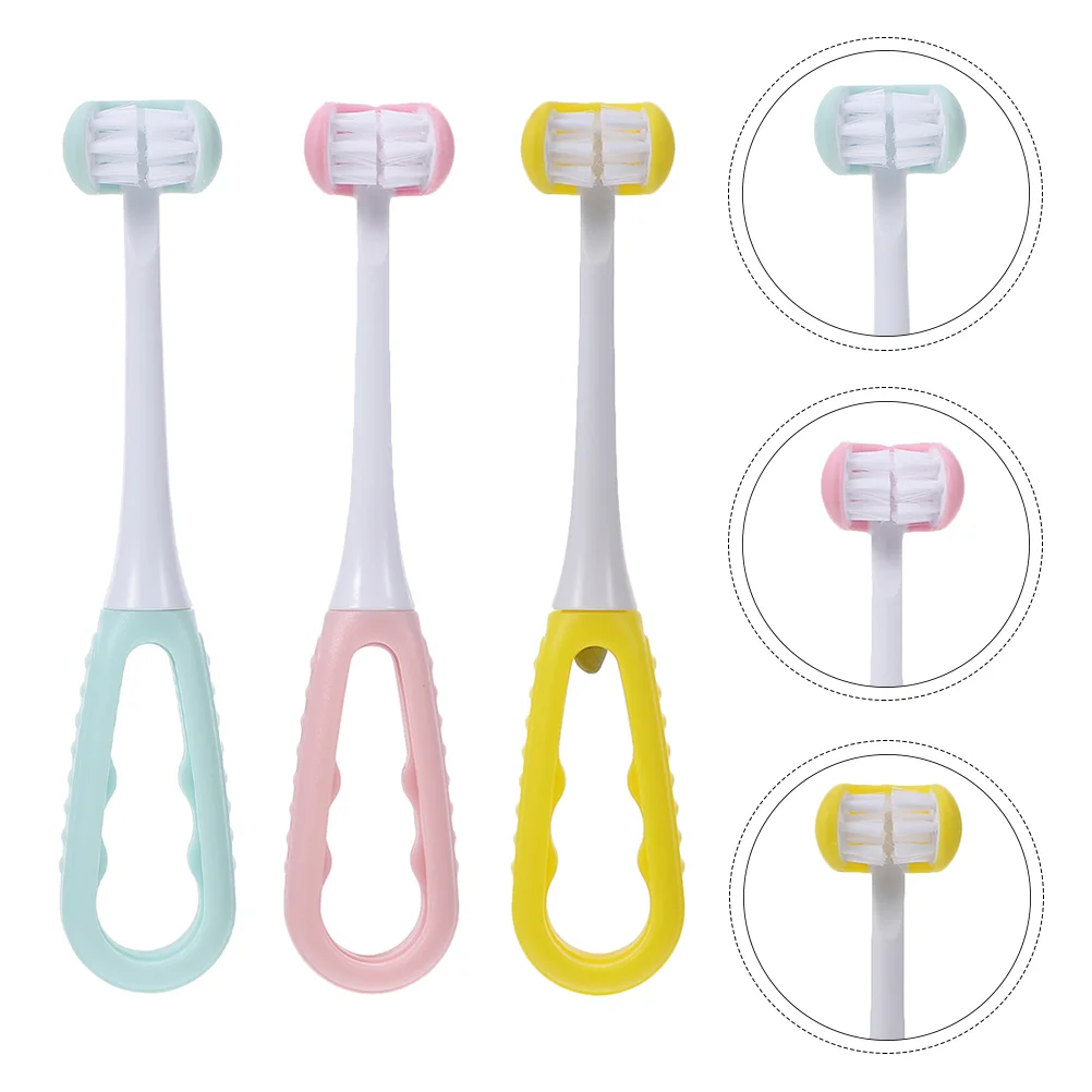 

3Pcs Children Toothbrushes Kids Toothbrushes U-Shape Tooth Brushes (Assorted Color)