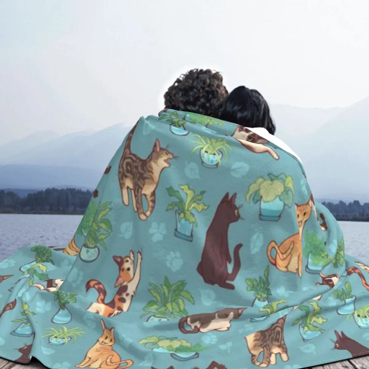 Уютное синее ультрамягкое одеяло из микрофлиса Michis