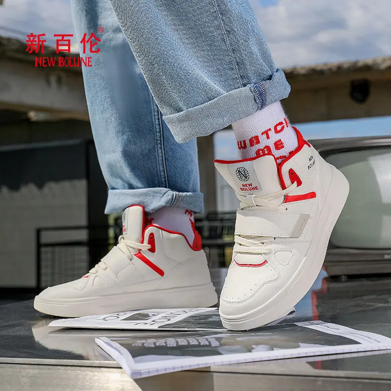 NEW BOLUNE shoes for men and women new high top shoes for autumn and winter casual matching small white shoes sports shoes