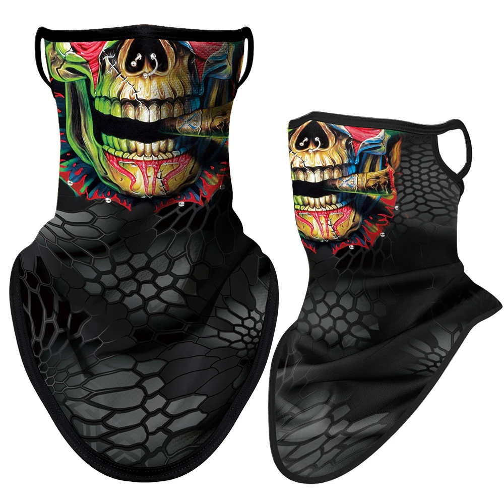 

Winter Breathable Halloween Face Cover Skull Headgear Hunting Bandana Sport Half Mask Running Hiking Triangle Neck Warmer Scarf