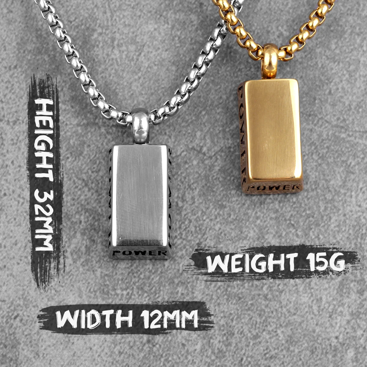 Power Bullion Nugget Long Men Necklaces Pendants Chain Punk for Boyfriend Male Stainless Steel Jewelry Creativity Gift Wholesale images - 6