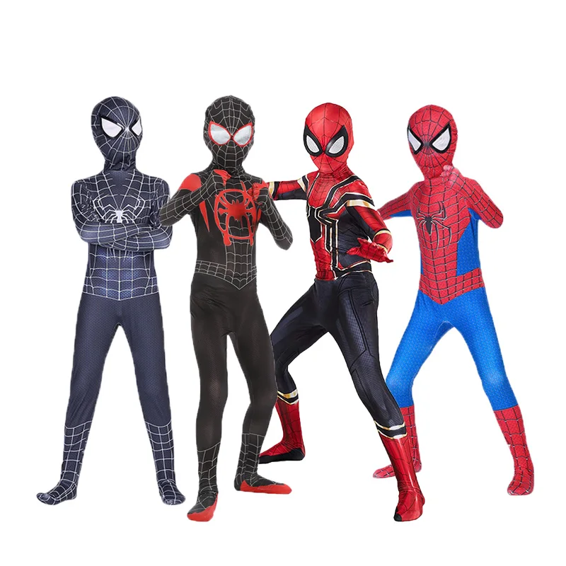 

Superhero Spiderman Costume Bodysuit for Kids and Adults Spandex Zentai Halloween Spider manCosplay Jumpsuit 3D Style