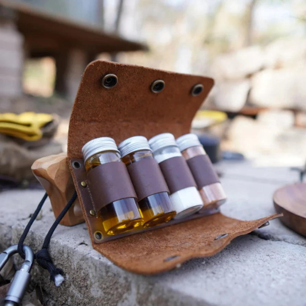 

Camping Picnic Spice Bottle Kit 4 Cans with Storage Bag Portable Outdoor Camping Hiking Bushcraft Picnic BBQ Seasoning Bag