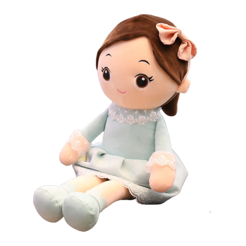 

Кукла девочка портативная восхитительная сменная полипропиленовая хлопковая подвесная декоративная кружевная Детская плюшевая игрушка подарок на день рождения синяя 40 см