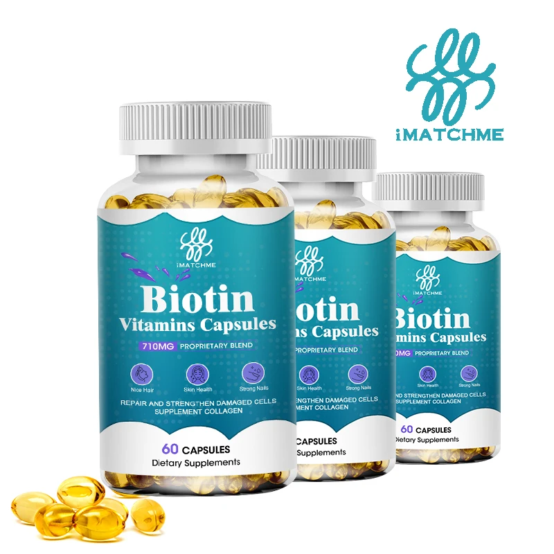 

Vitamins Biotin Capsules Support Skin & Joint & Hair & Nails Health Anti-aging Nutritional Supplements For Women Beauty Looks