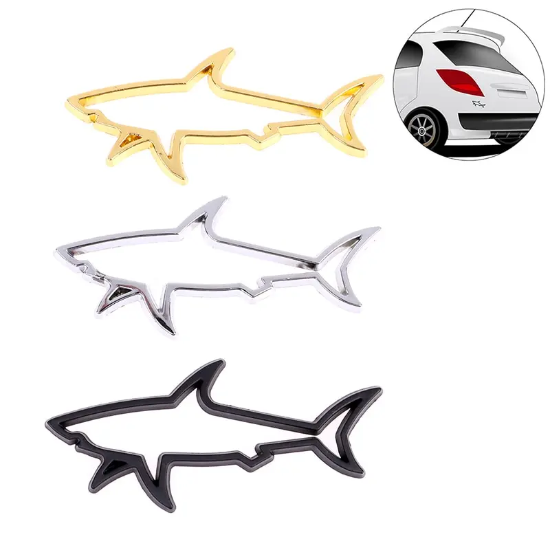 

3D Metal Car Styling Sticker Hollow Fish Shark Emblem Badge Decals Automobiles Motorcycle Computer Fuel Cap Accessories