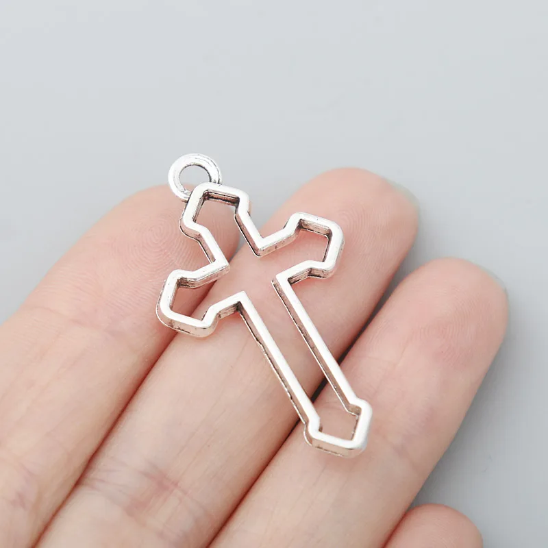 Модные полые подвески из сплава для творчества, религиозный крест, подвески, 22*38 мм, 20 шт., AAC1043