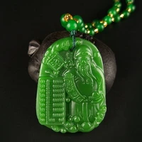 natural green hand carved fortune jade pendant fashion boutique jewelry men and women necklace gift accessories