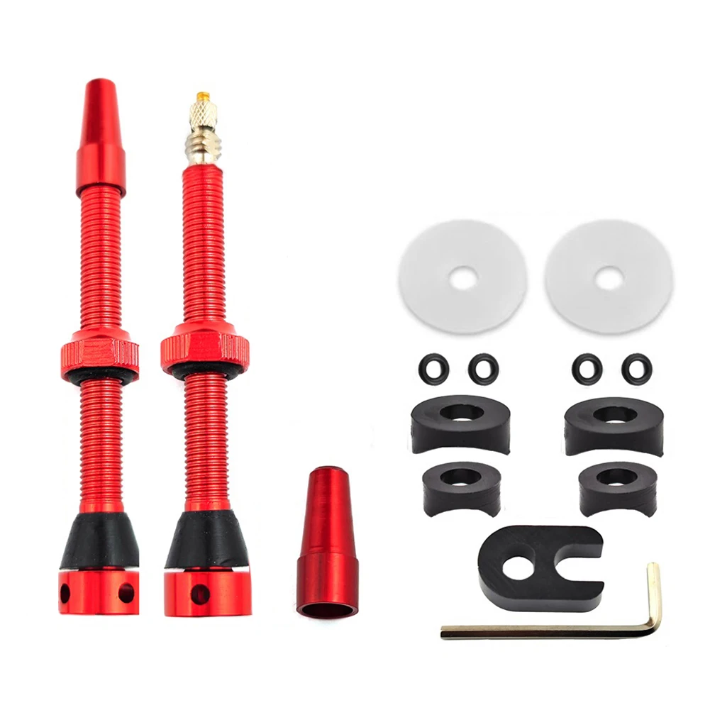

2pcs Bicycle Tubeless Rim Presta Valves Set 44/60mm Nipple Brass Core CNC Machined Anodized Tool for MTB Mountain Road Bike