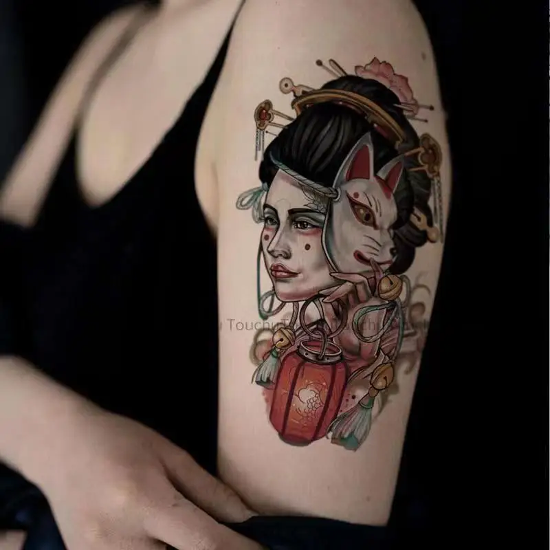 

Sdotter New Geisha Mask Fake Tattoo for Woman Arm Tatouages Et Art Corporel Waterproof Temporary Tattoo Stickers Tatouage Femme