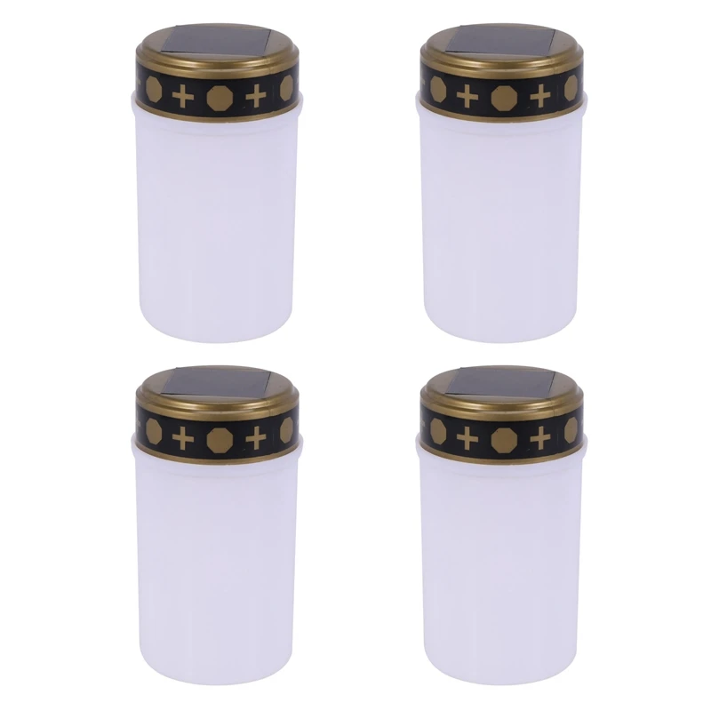 

4X White Grave Candle For Cemetery Grave Solar Lights With Lighting LED Grave Light 1Pcs