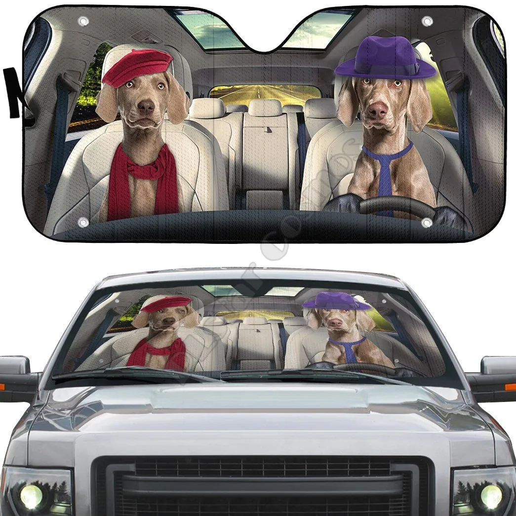 

Weimaraner/Whippet Dog 3D Printed Car sunshade Auto Sun Shade for Car Truck Decor Windshield Sunshade,Blocks UV Rays Sun