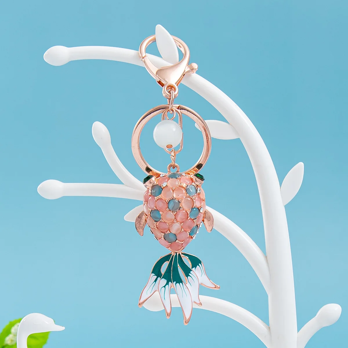 Уникальный Опалиновый Строительный Брелок С Дизайном Золотая Рыбка Модная Милая