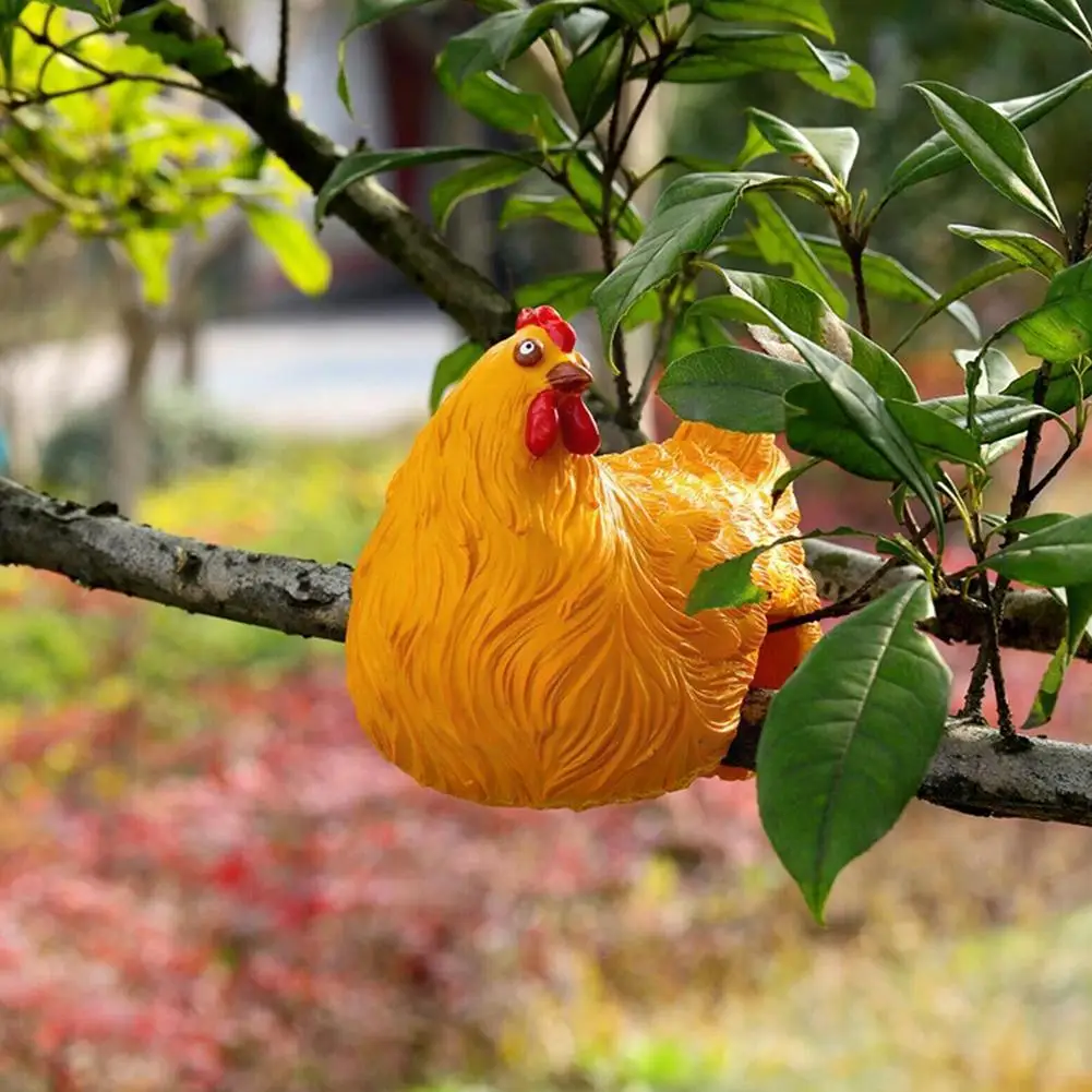 

Funny Resin Chicken Statues Cute Clip Ladder Sculptures Farm Backyard Garden Art Courtyard Ornament Chicken Decoration Craf W9D4