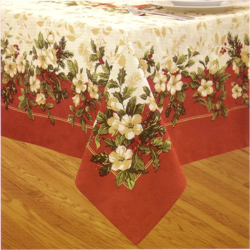 

Vintage Style Linen Tablecloth Festive Dining Room Decor Party Wedding Tablecloth Rectangular Stain Resistant Tablecloth Mat