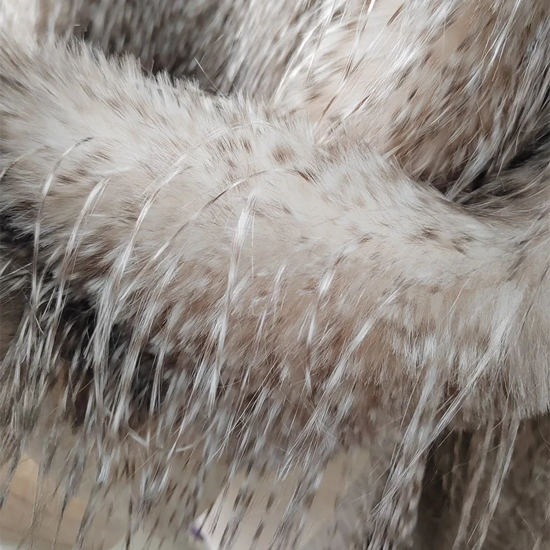 Модная коричнево-белая ткань из искусственного меха имитирующий мех павлиньих