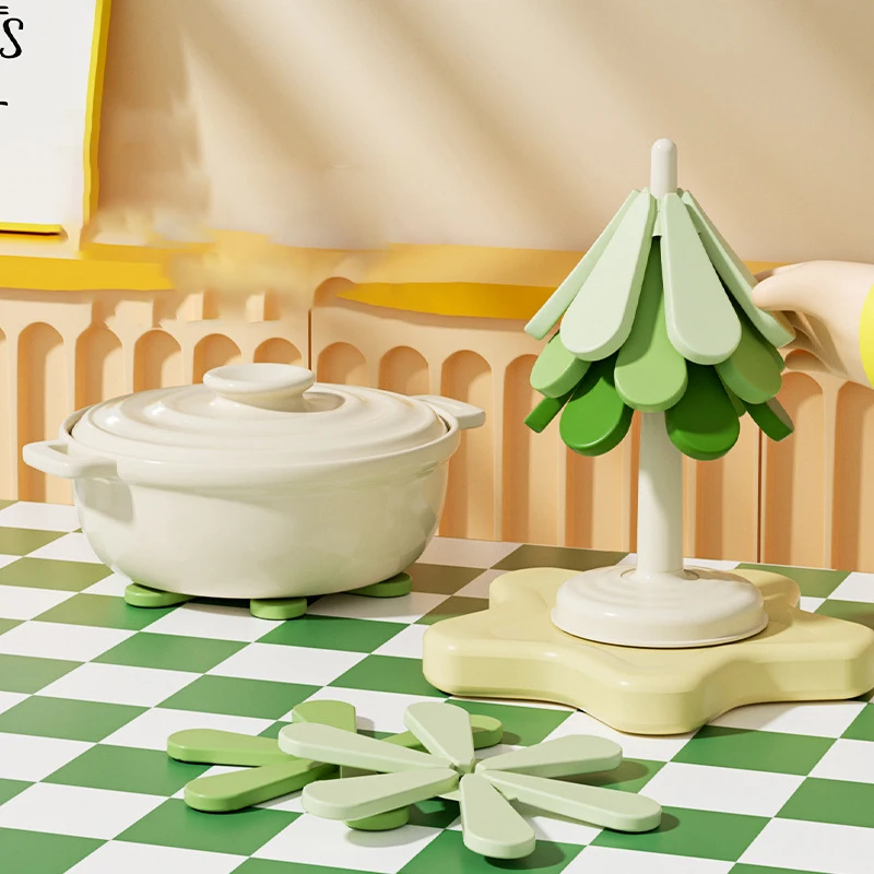 1/компл. силиконовый термостойкий коврик складной нескользящий для кастрюли