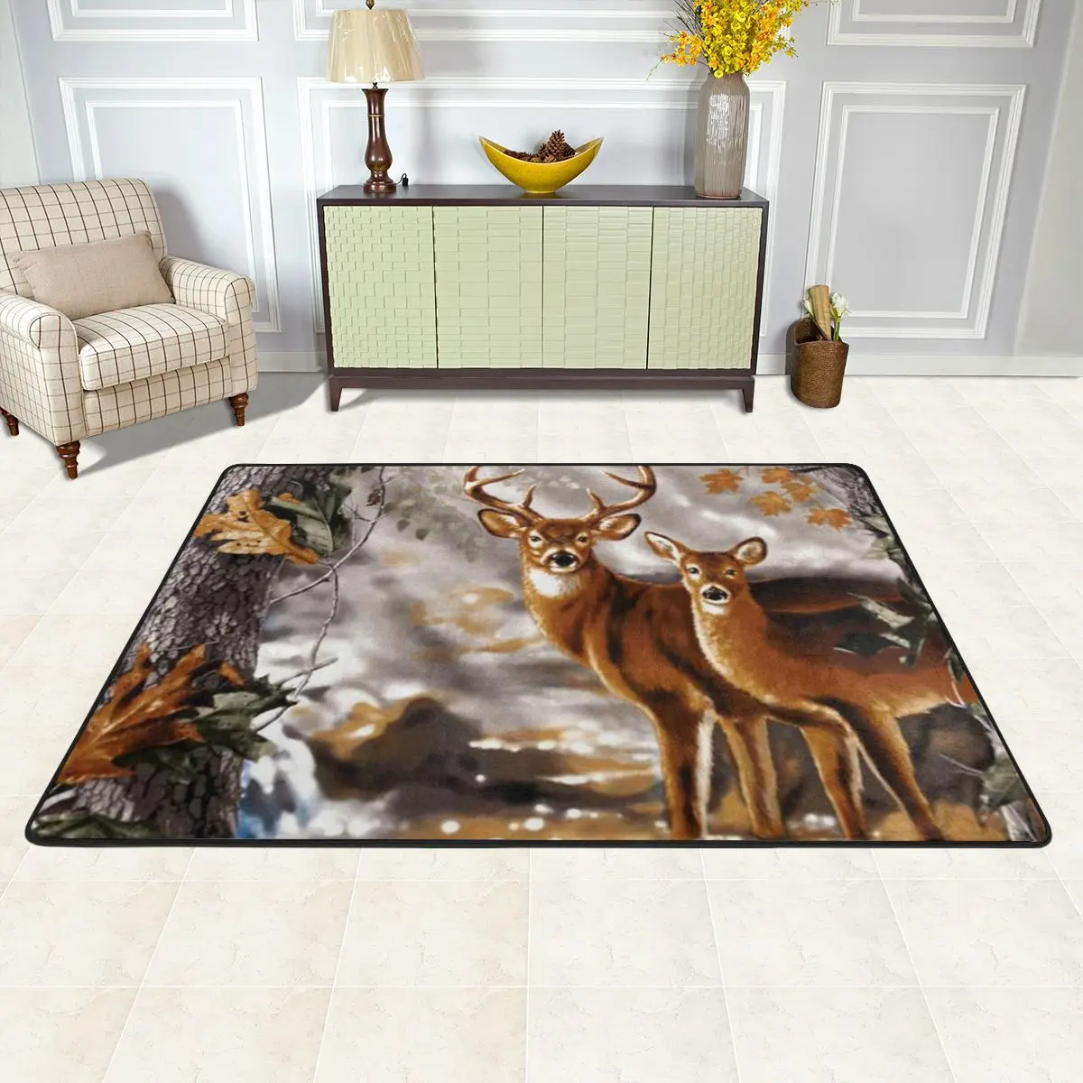 Камуфляжные ковры в виде оленя леса для спальни гостиной нескользящий напольный