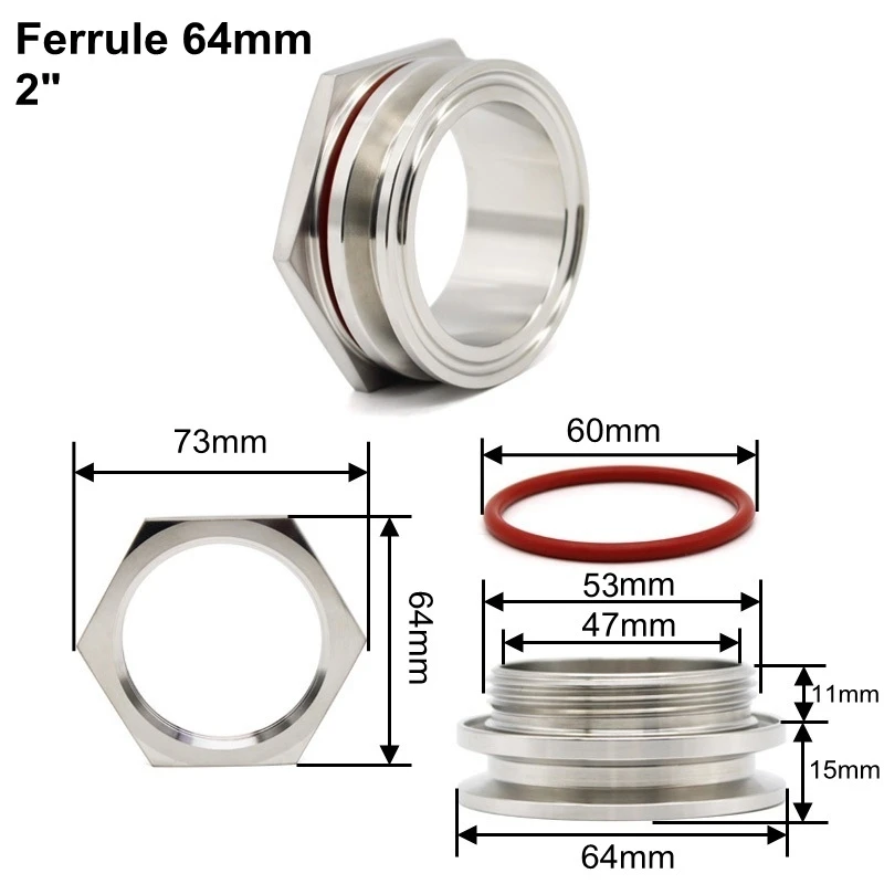 

Три Кламп 1.5" 2" нержавеющая сталь