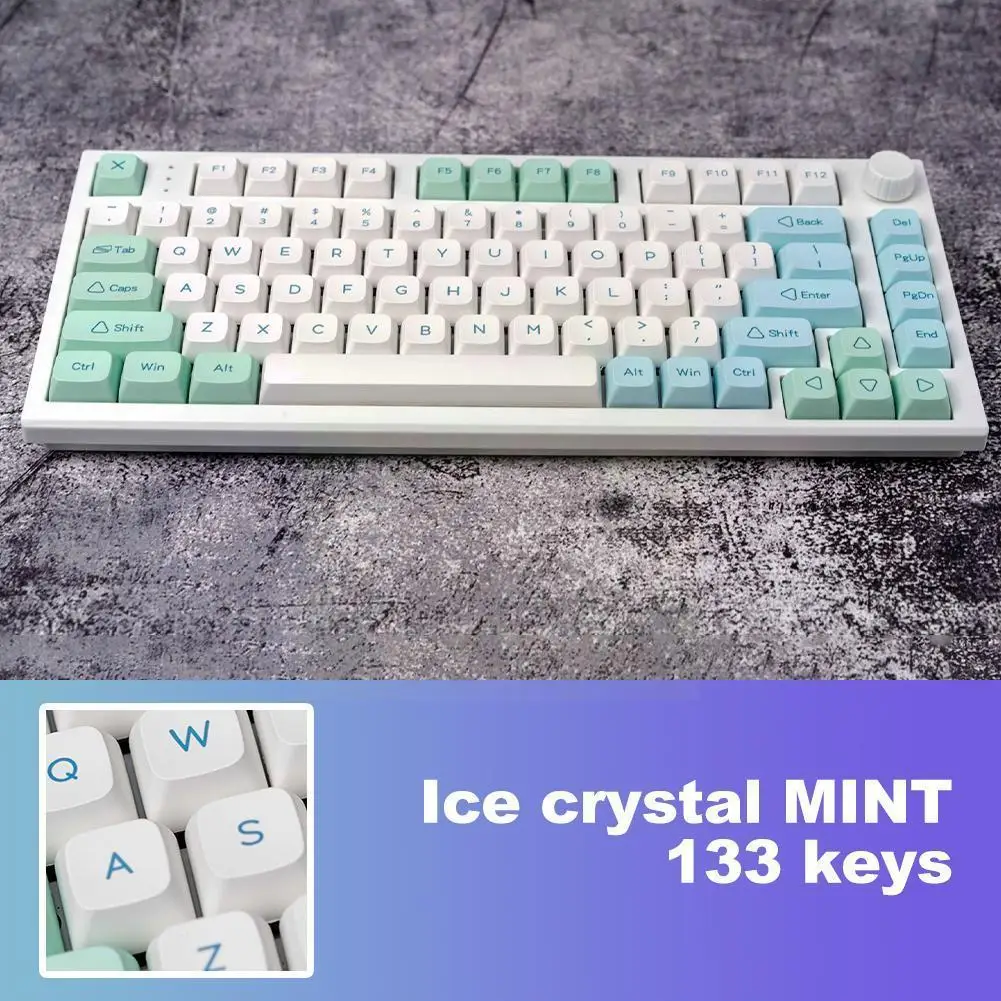 Кепка для ключей s BPT XDA Ice Crystal Mint Keycap Dye-sub на английском языке Персонализированная