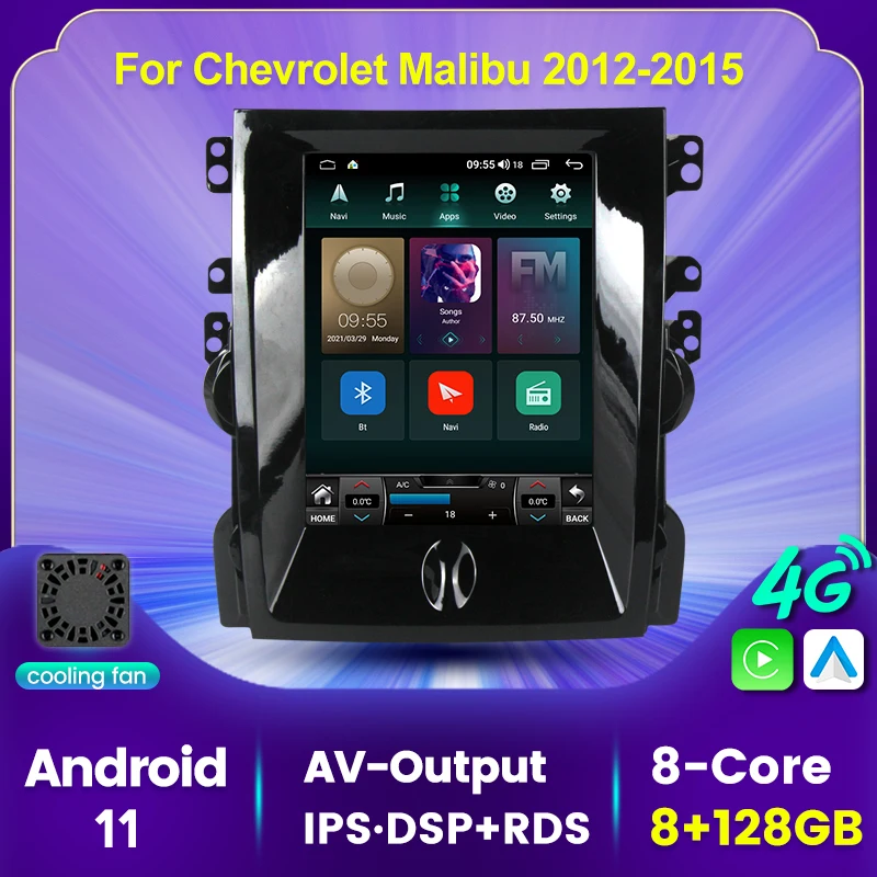 

MEKEDE 9,7 ''Android 11 8G + 128G автомобильный радиоприемник, мультимедийный плеер для Chevrolet Malibu 2012 2013 2014 2015 WIFI carplay Auto DSP 4GLTE