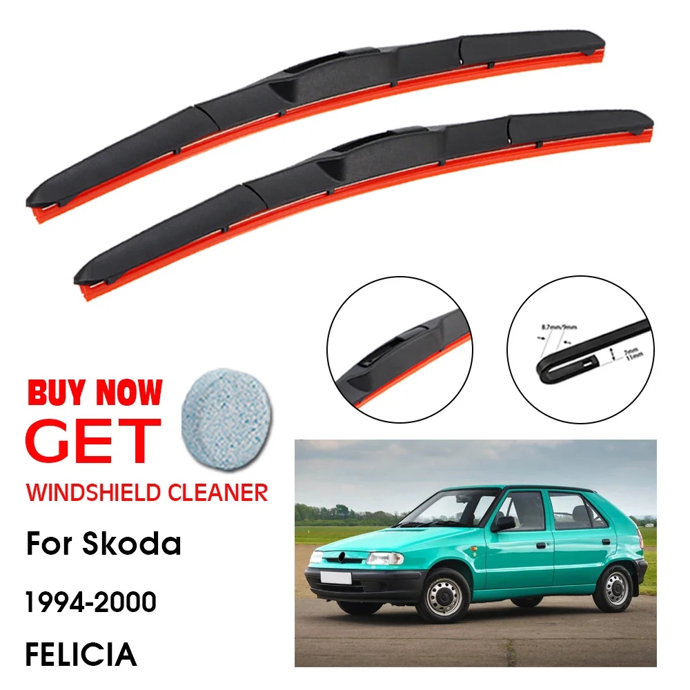 

Car Wiper Blade For Skoda FELICIA 20"+20" 1994-2000 Front Window Washer Windscreen Windshield Silica Gel Wiper Blades Accessorie