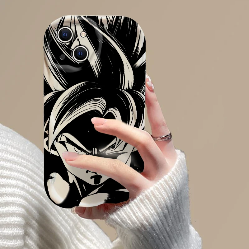 Мягкий силиконовый чехол Hot Anime 3D Wave Case For-D-Dragons Balls DBZ iPhone 16 15 14 13 12 11 Pro Max Mini X XR XSMAX 8 7 6S