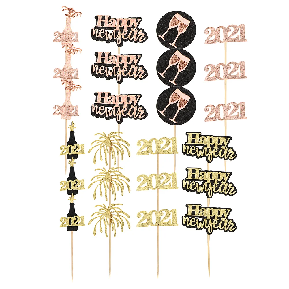 

Party Picks New Cake Years Year Eve Decorations Decoraions Dessert Kit Theme Fruit Cupcake Toppers Favor