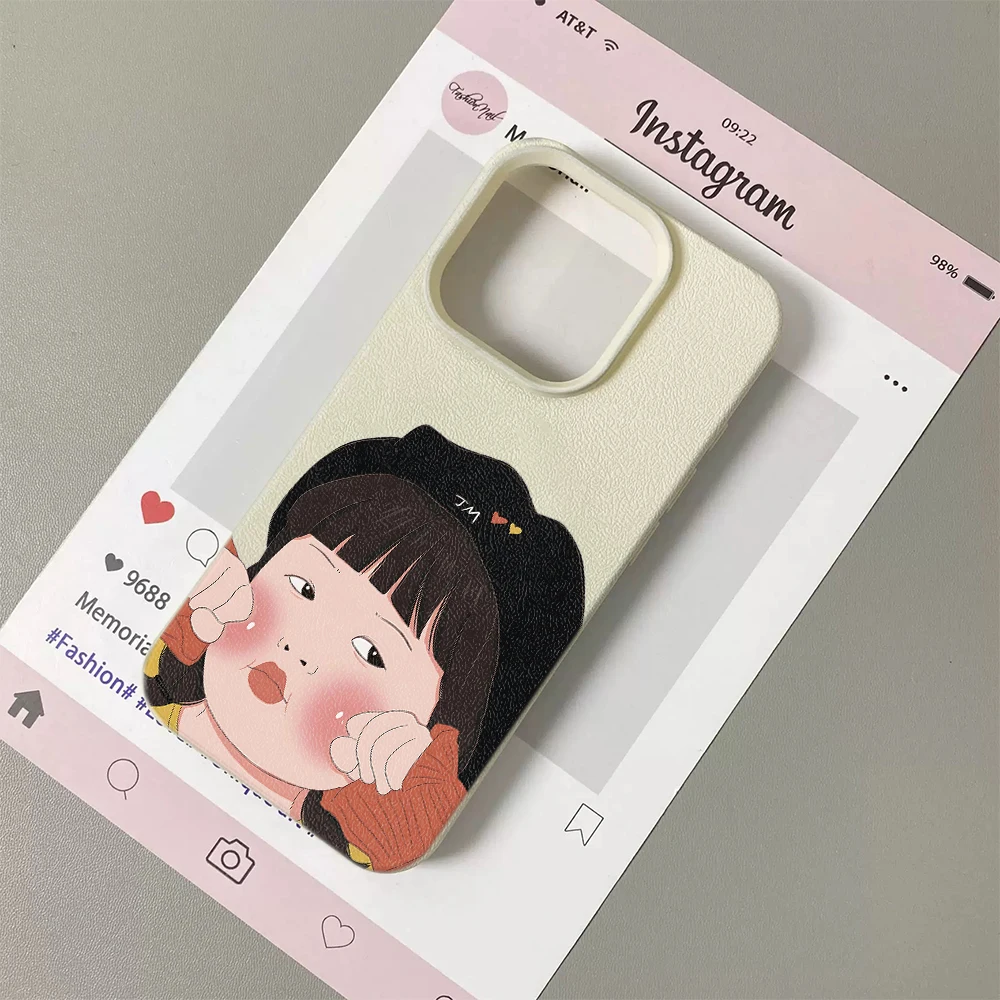 Фото Мягкий чехол для iPhone 11 12 13 14 15 16 17 Pro Max Plus Air с креативным дизайном и забавным изображением милой девушки №4