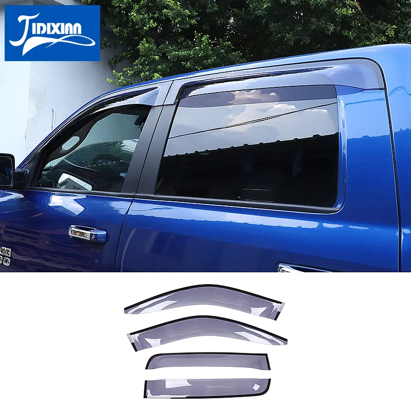 

JIDIXIAN навесы укрытия для Dodge Ram окна автомобиля козырек от солнца дефлектор защита от дождя для Dodge Ram 2010-2017 аксессуары