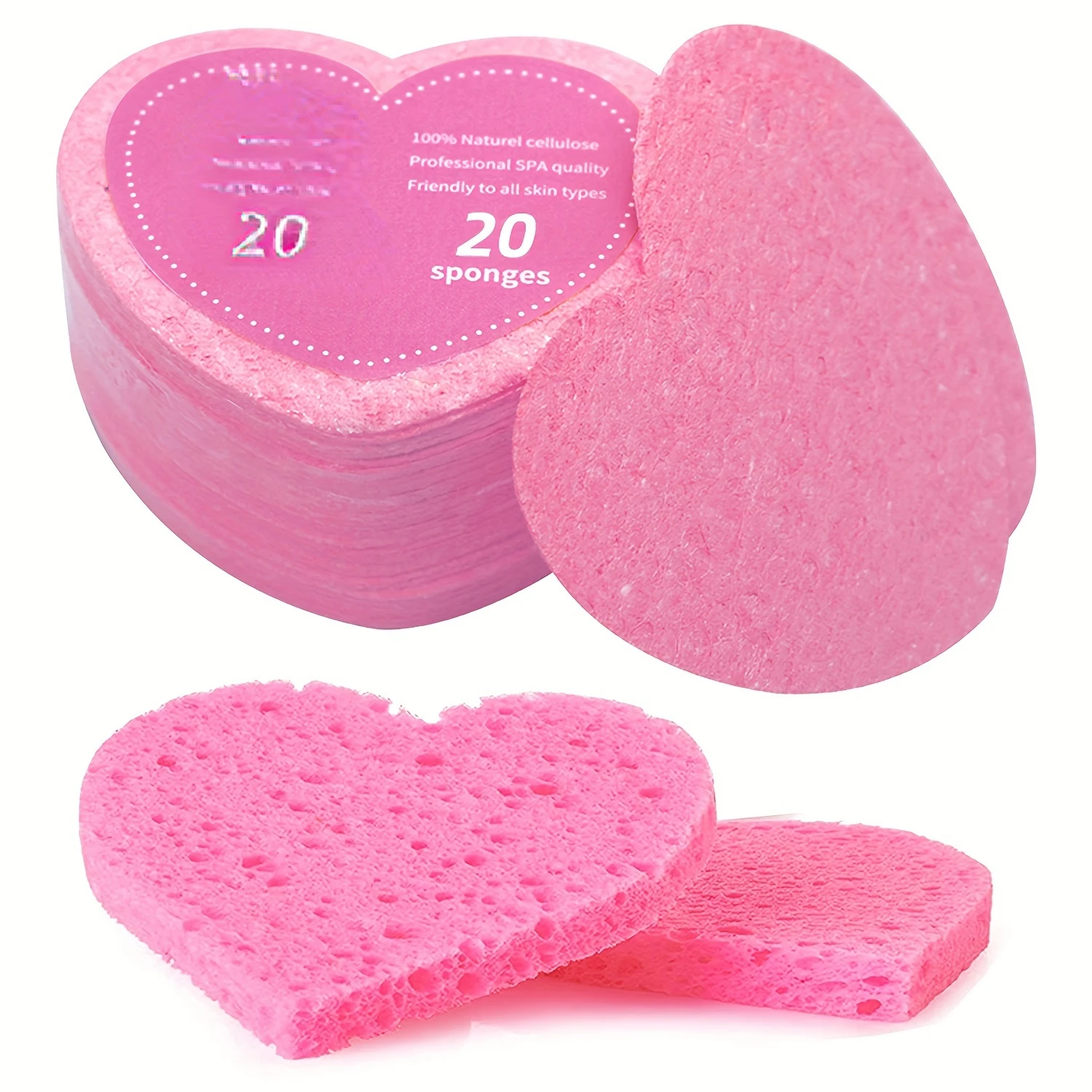 20 шт., натуральные губки для лица, в форме сердца | AliExpress