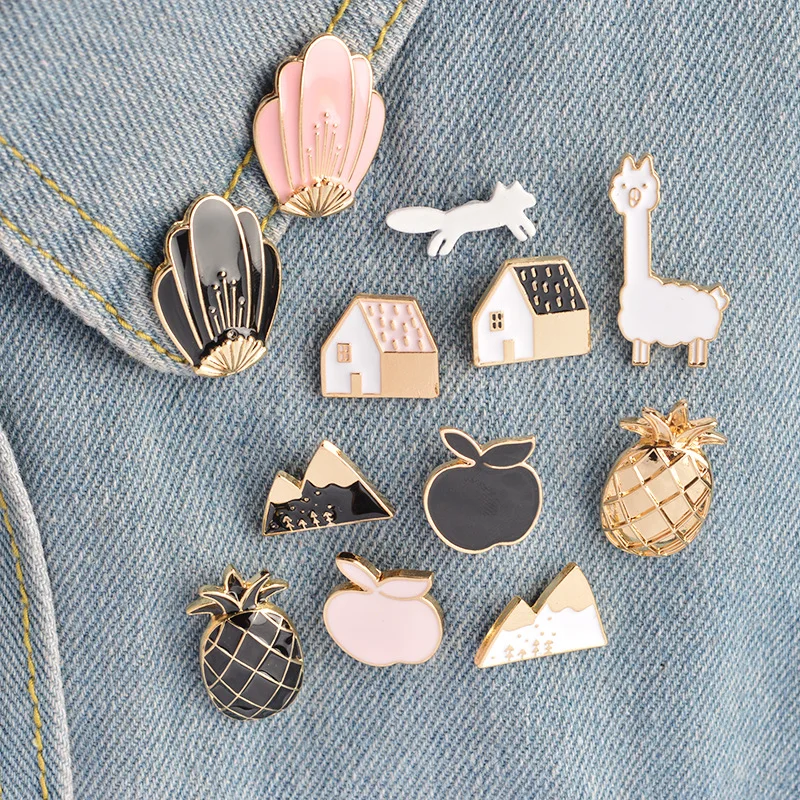 

Wish Animal Fruit Alpaca Enamel Pin Collar Hat Creative Funny Lover Badge Cute Decor Brooch Women Gift Metal Cartoon Lapel Pin