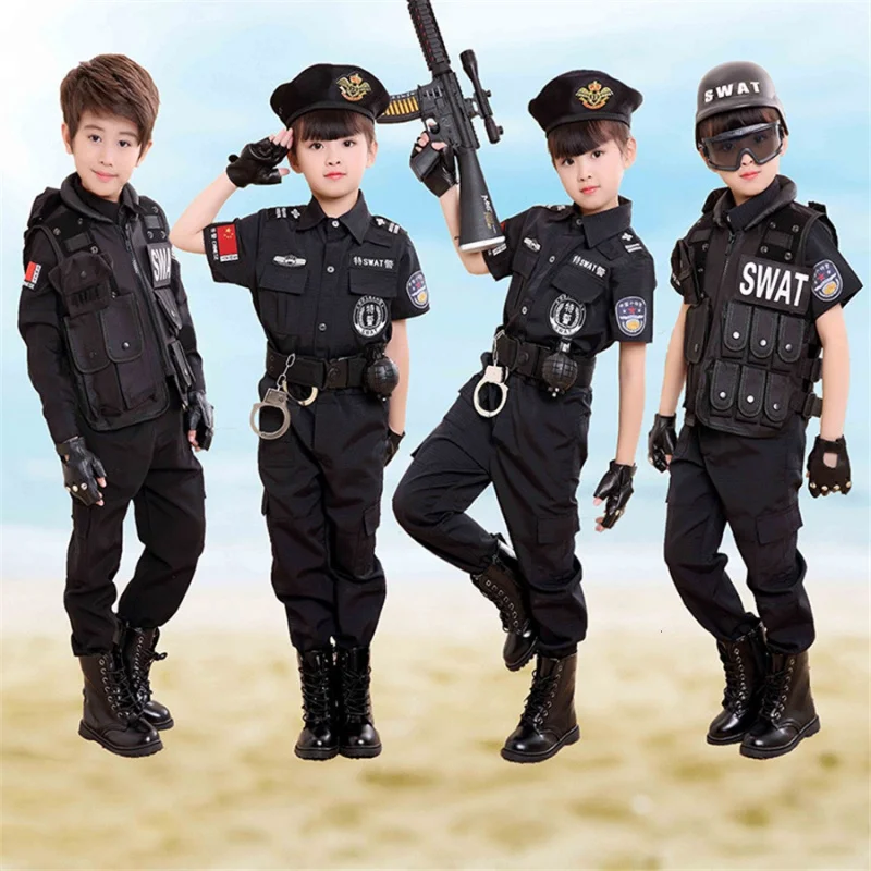 

Traffic Police Cop Cosplay Costumes for Toddler Boys Halloween Carnival Fancy Military Unform Birthday Gift