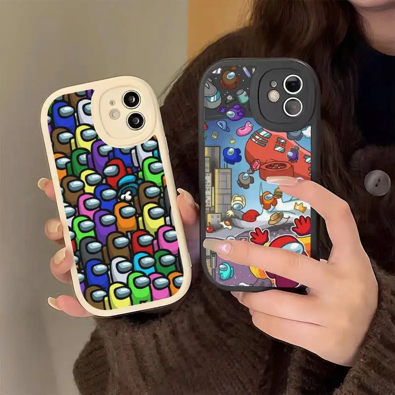 

Game A-Among Phone Case Hard Leather Phone Case for iPhone 13 12 Mini 11 14 Pro Max Xs X Xr 7 8 Plus 6 6s Se 2022 silicone Cover